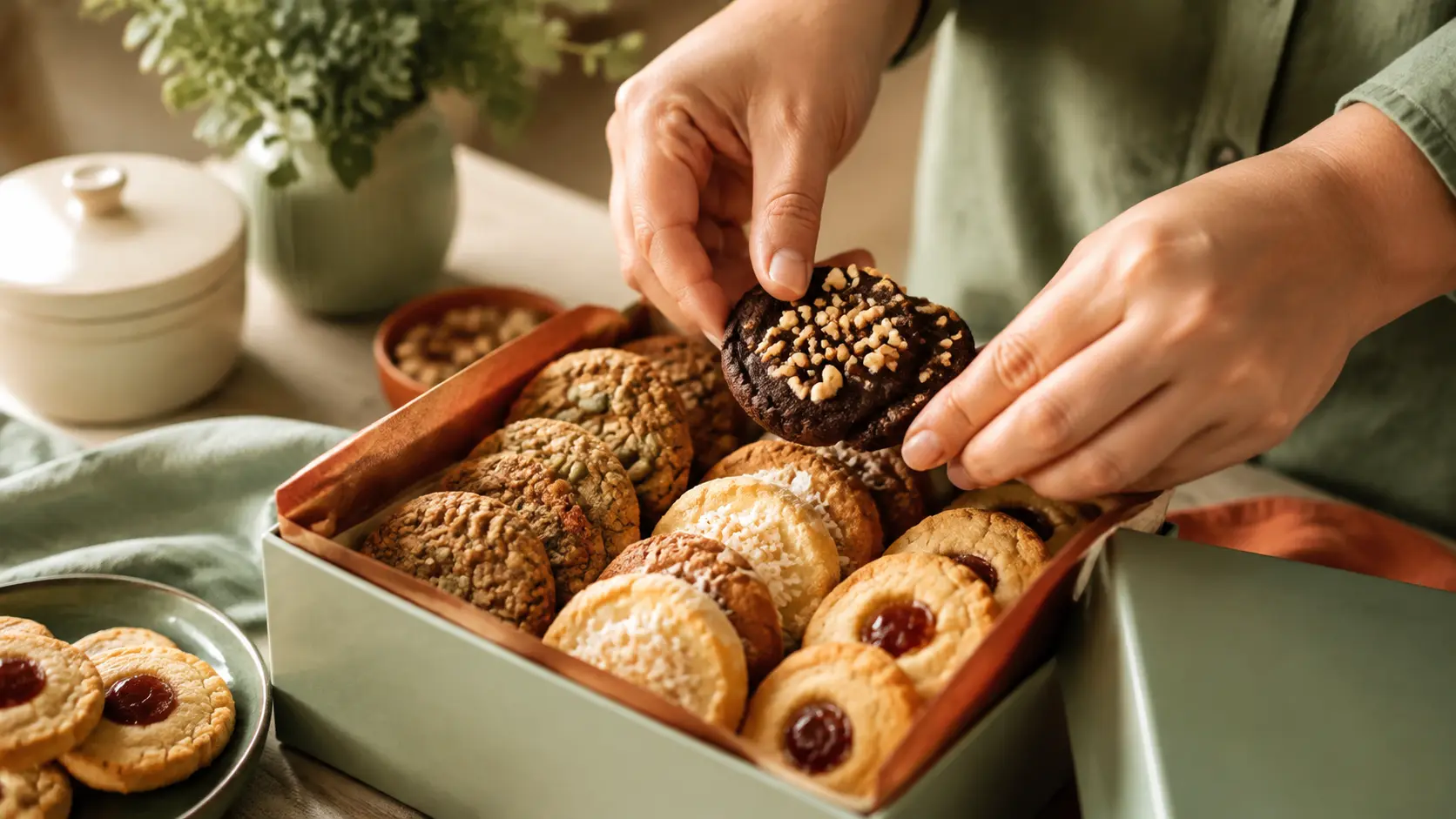 Cookies organizadas en una caja